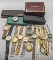 A collection of ladies and gents wristwatches to include two Rotary and Seiko watches and others,