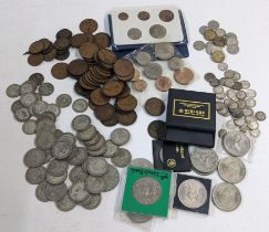 Mixed coins to include Memorial crowns, Florins, silver threepences and others, Location: