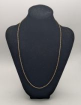 A 9ct gold bead chain style necklace 8.2g, 56cmL Location: