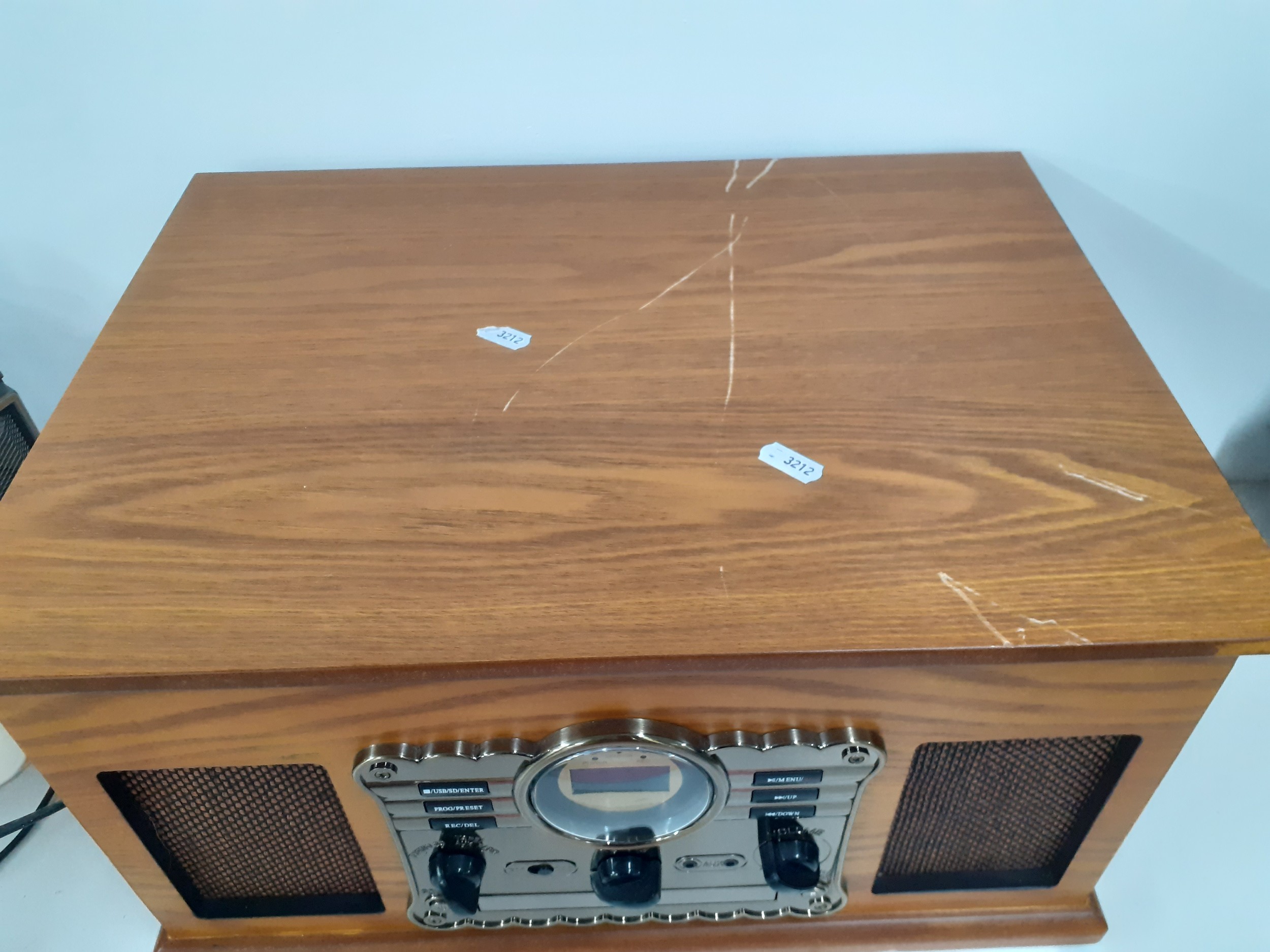 A reproduction music centre in veneered case together with a Sanyo portable tape and radio player, - Image 3 of 9