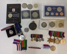 Collectables to include coins, Royal Austrian proof set, a silver cased pocket watch A/F, World