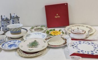 Mixed ceramics to include a pair of German steins, a Limoges porcelain bowl, a Royal Worcester