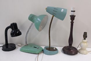 Five table lamps to include a mid 20th century C.M.C lamp Location: