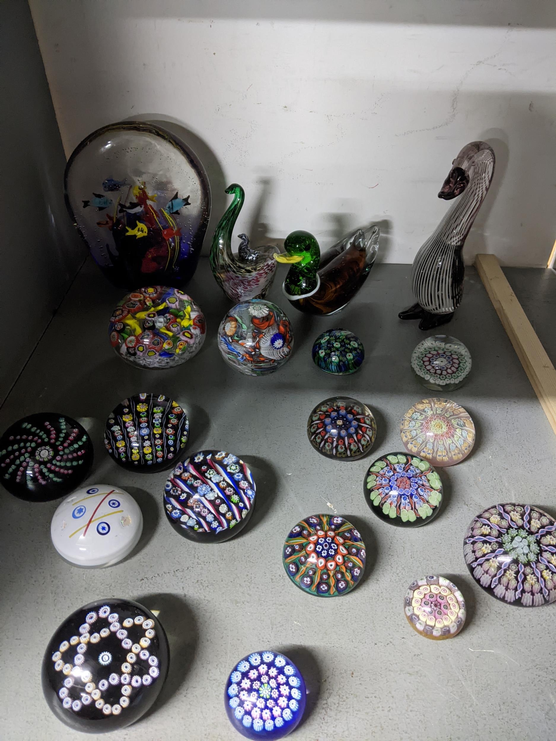 A group of Scottish and Murano glass paperweights to include Caithness limited edition and