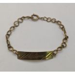 A 9ct gold identity bracelet having the name Helena engraved 19cmL 4.4g Location: