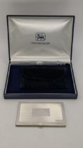 A silver Mappin & Webb card case having an engine turned front, hallmarked Birmingham 2012, 58.8g,