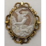 A Victorian gold framed cameo brooch carved with Artemis Location: