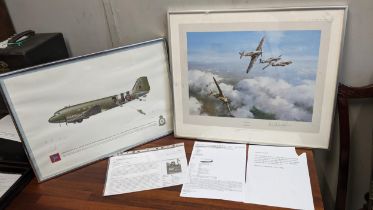 Robert Taylor - 'Hurricane' print signed by Bob Stanford Tuck and a RAF print, Douglass C-47A with