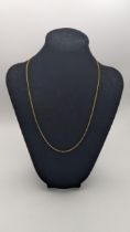 A 9ct gold necklace stamped 585 50cmL, 2g Location: