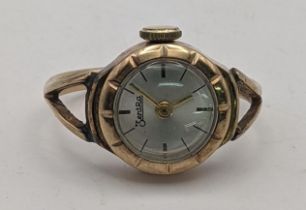 A mid 20th century 9ct gold Zentra watch ring 7g Location: