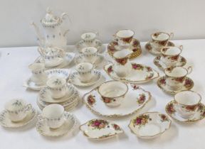 Royal Albert Old Country Roses to include five cups and saucers, milk jug, sugar bowl and others,