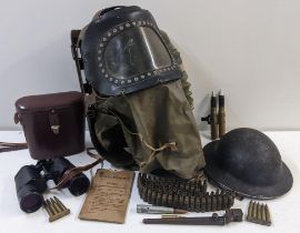 Mixed World War II related items to include a baby gas mask helmet and other items, together with