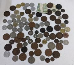 Mixed coins to include shillings, pennies and others Location: