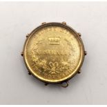 Australian - Victoria (1837-1901) Sydney Mint One Sovereign, dated 1866 encased in a yellow metal