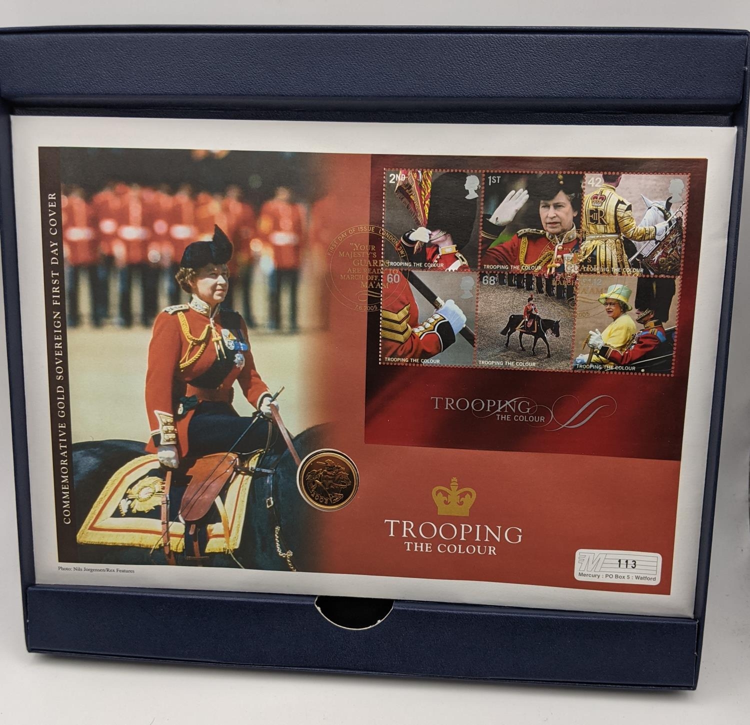 United Kingdom - Elizabeth II (1952-2002), 2005 Trooping of the Colour gold sovereign presentation