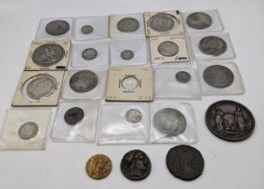 Victoria silver coinage to include an 1889 crown, 1859 Gothic Florin, half crowns 1889-1891, 1896,