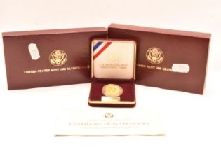 United States of America - Gold 5 Dollars, 1988 Olympics commemorative uncirculated coin, with