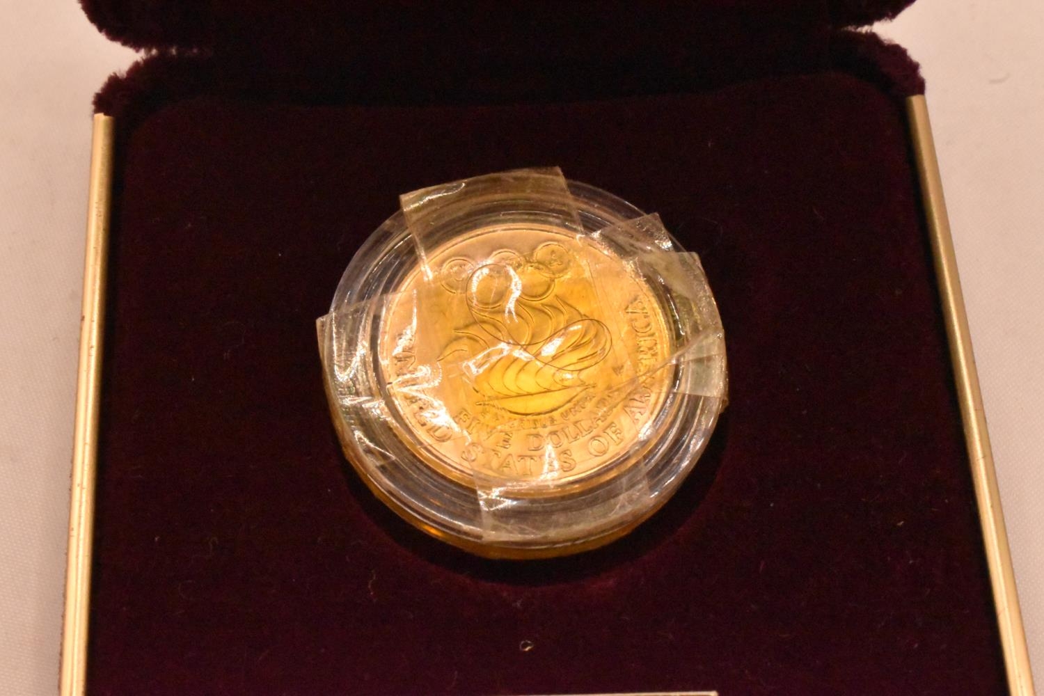 United States of America - Gold 5 Dollars, 1988 Olympics commemorative uncirculated coin, with - Image 3 of 3