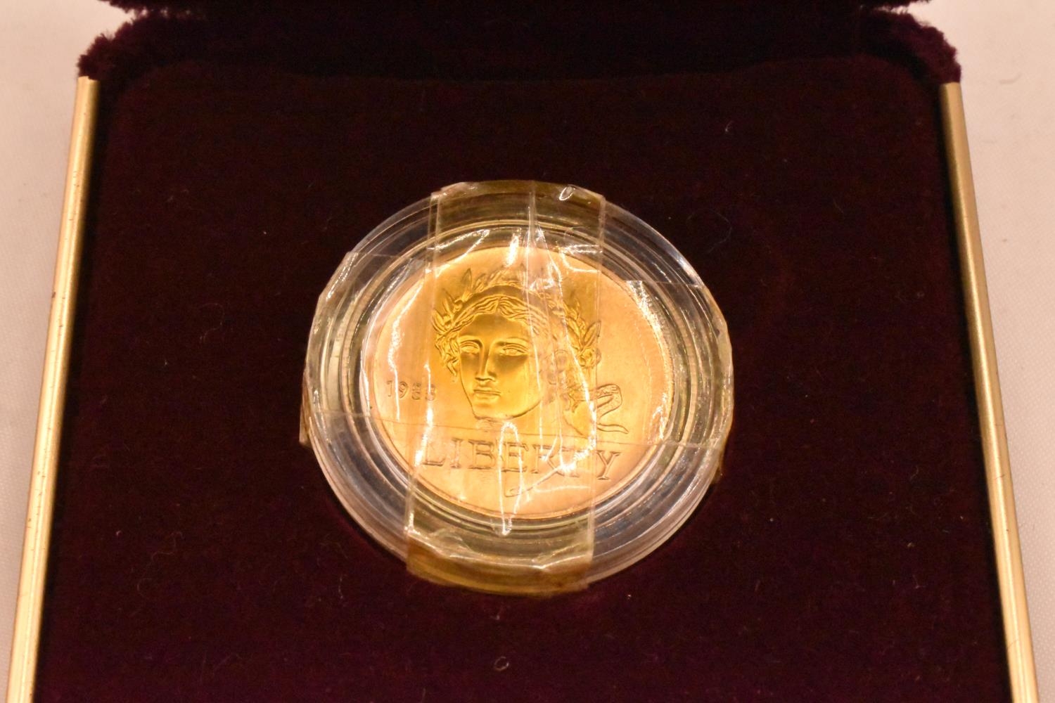 United States of America - Gold 5 Dollars, 1988 Olympics commemorative uncirculated coin, with - Image 2 of 3