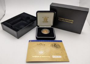 United Kingdom - Elizabeth II (1952-2022), sovereign, proof dated 2002, featuring Timothy Noad's