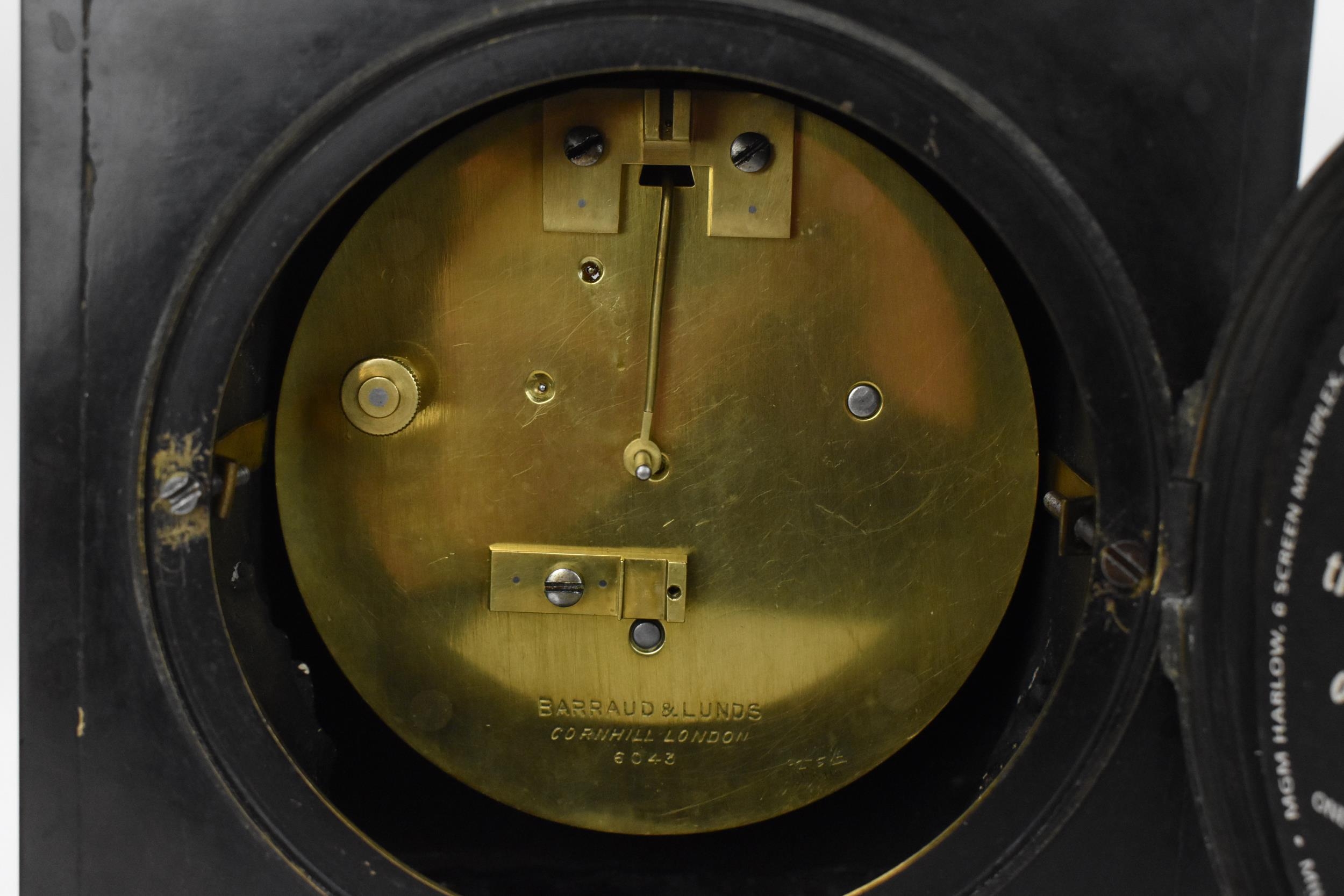 A Barraud & Lunds late Victorian 8 day black marble mantle clock, the case having a gilt metal - Image 6 of 6