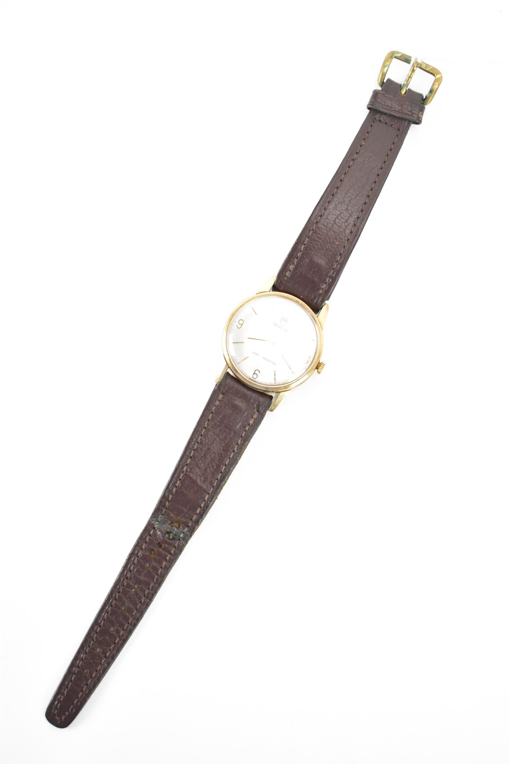 A Tudor, manual wind, gents, 9ct gold wristwatch, circa 1970s, having a silvered dial, centre - Image 2 of 7