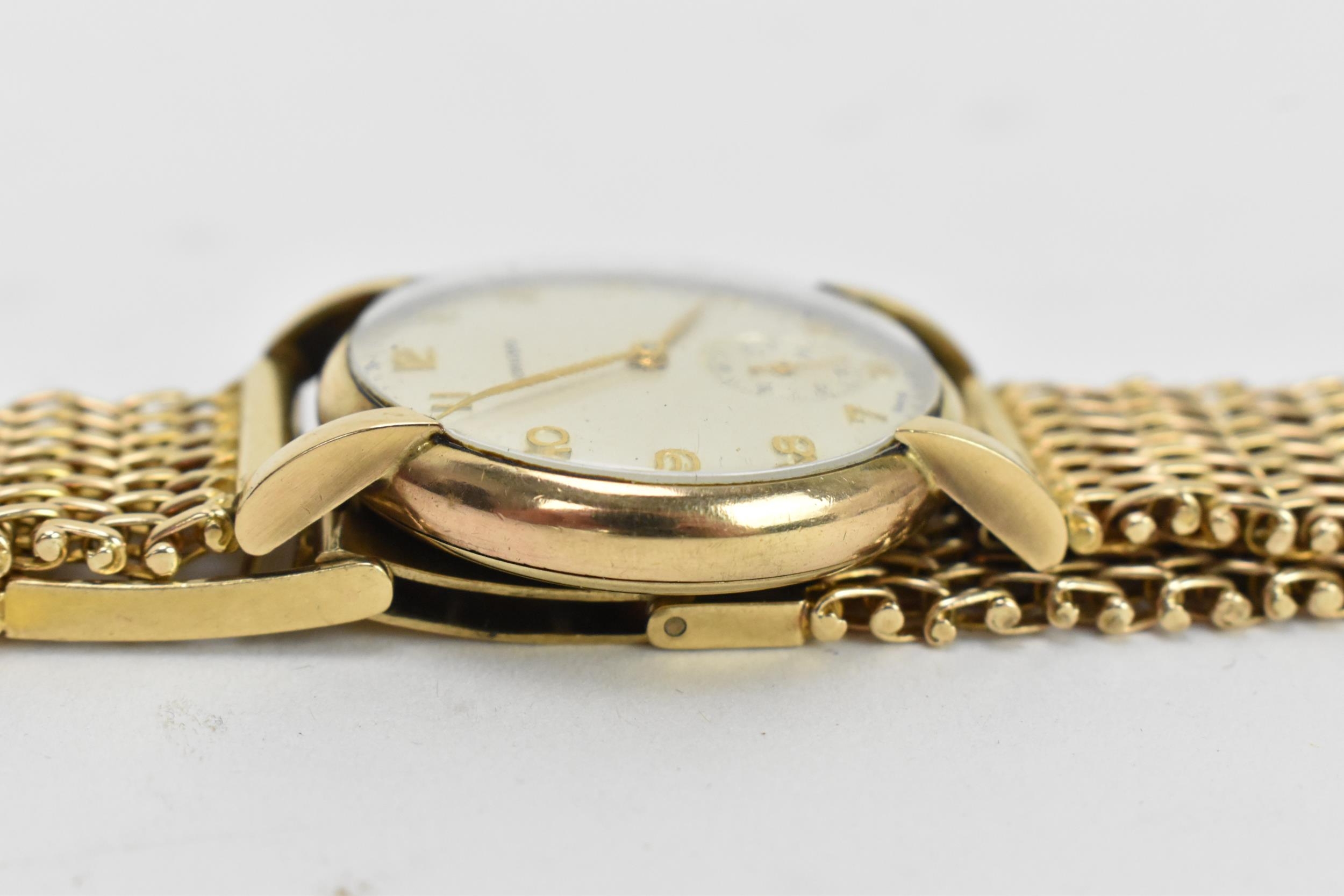 A Longines, manual wind, gents, 9ct gold wristwatch, circa 1950s, having a silvered dial, subsidiary - Image 4 of 11