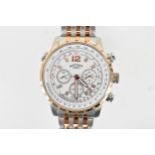 A Rotary Chronograph, quartz, gents, stainless steel bi-coloured wristwatch, having a textured dial,