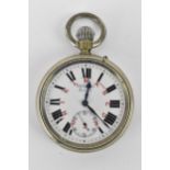 A rare J.W. Benson, Telegraphy Morse Code dial, Military issue, nickel cased pocket watch, circa