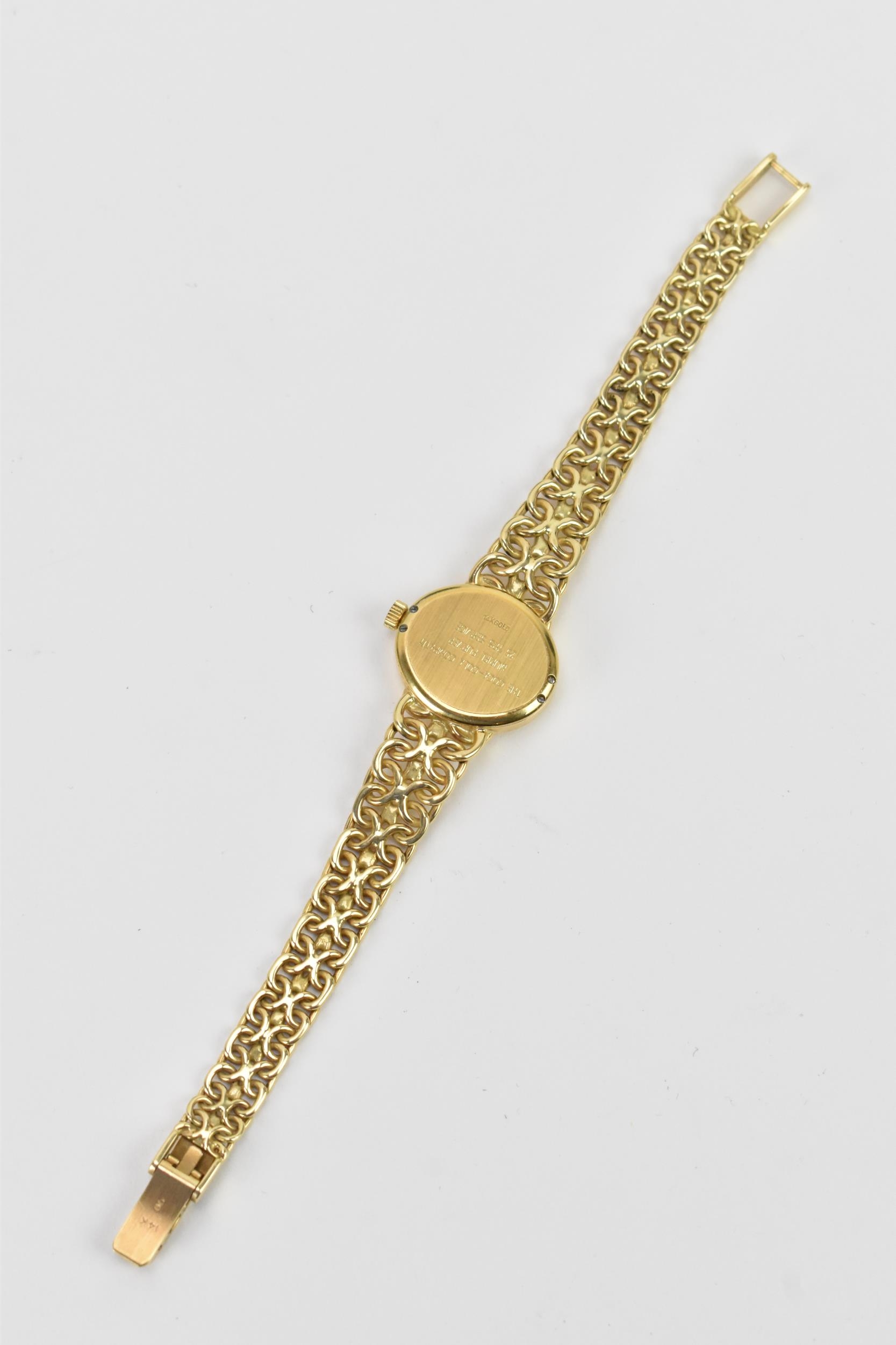 A Rolex, manual wind, ladies, 14ct gold dress watch, circa 1993, having a oval silvered dial, - Image 4 of 6