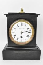 A Barraud & Lunds late Victorian 8 day black marble mantle clock, the case having a gilt metal