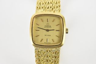 An Omega De Ville, automatic, ladies, 18ct gold wristwatch, circa 1975, having a gilt dial, baton