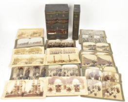 A collection of photographic stereoscopic cards to include 'Hong Kong Though the Stereoscope' by