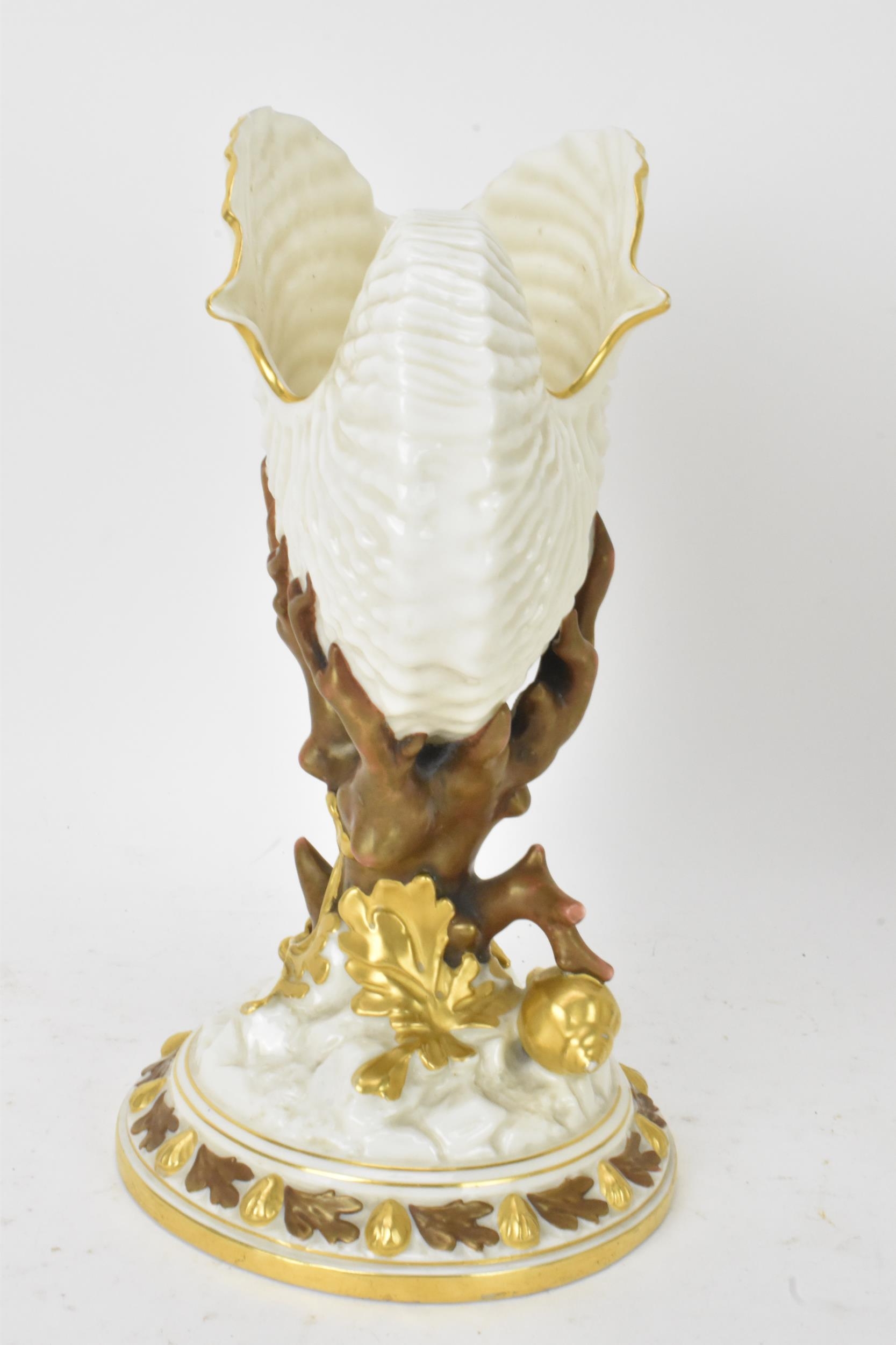 A late 19th century Royal Worcester porcelain spoon warmer, date mark for 1884, modeled in the - Image 3 of 5