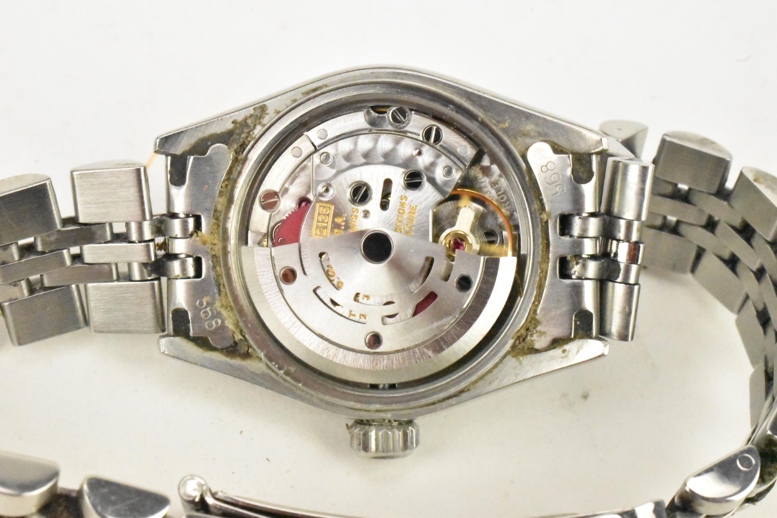 A Rolex Oyster Perpetual Date, automatic, ladies, stainless steel wristwatch, having a white dial, - Image 8 of 9
