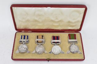 Four medals to include an Egypt and Sudan campaign medal, named to '1140 PTE J.BROWN 1/RL SUSS:R', a