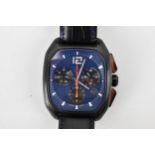 An Liv Rebel, chronograph, limited edition, quartz, gents, stainless steel wristwatch, having a blue