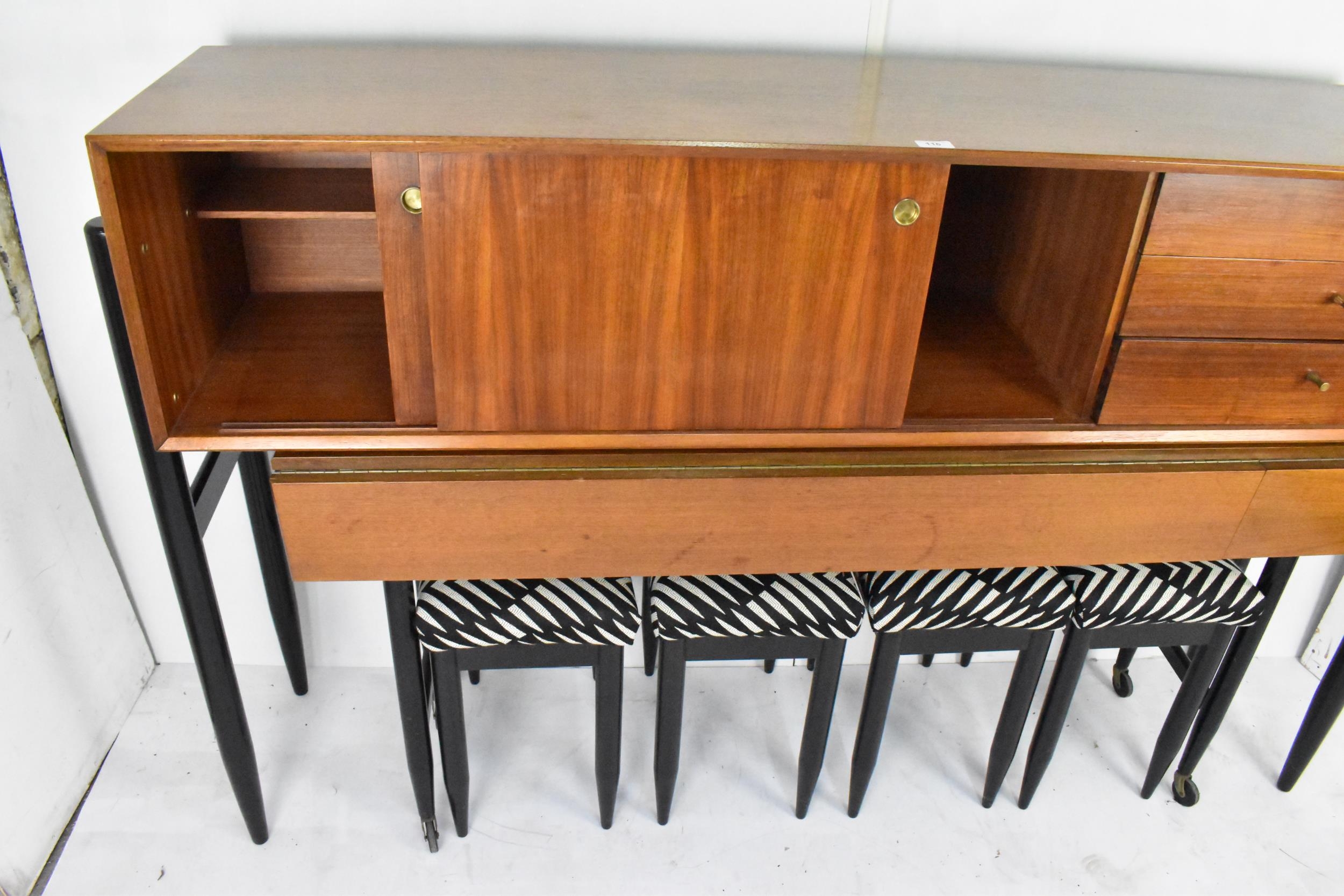 A 1960s White & Newton rare combo teak unit designed by Arthur Edwards, consisting of a sideboard - Image 8 of 11