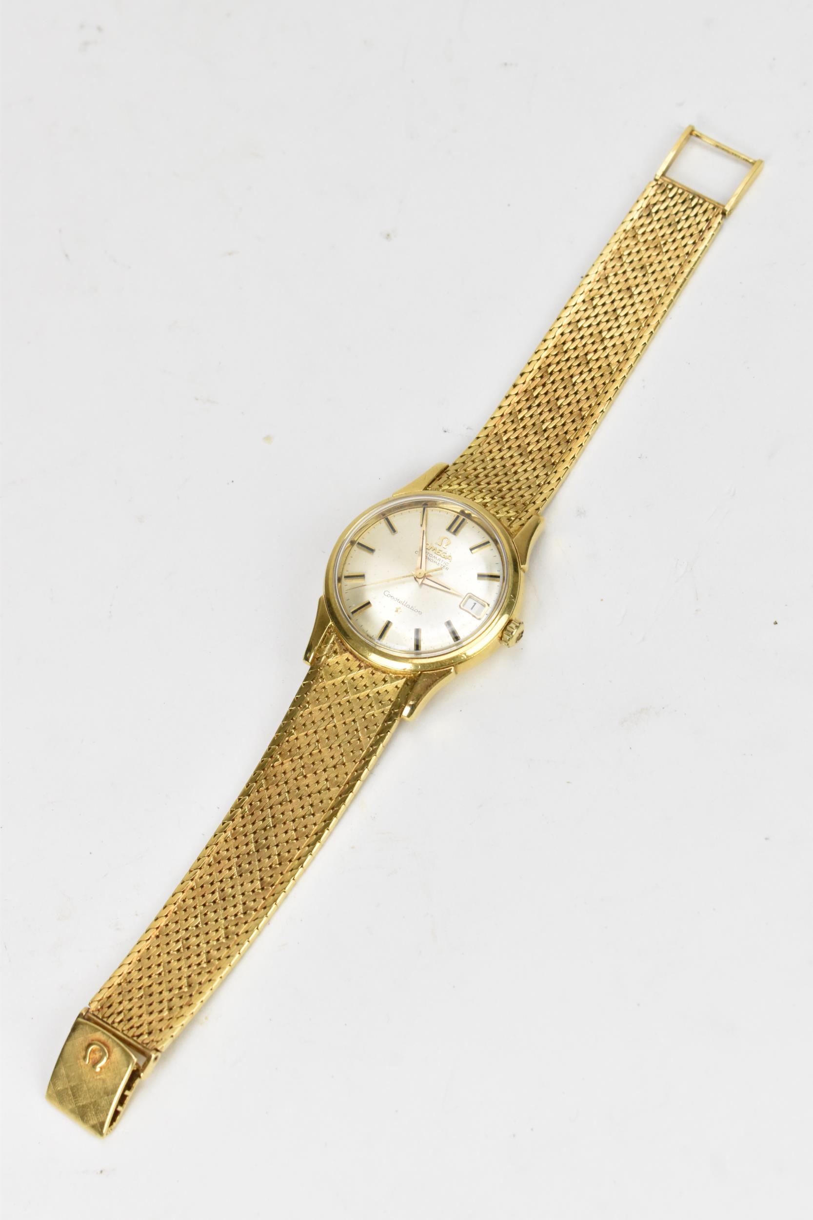 An Omega Constellation Chronometer, automatic, gents, 18ct gold wristwatch, circa 1961, having a - Image 2 of 14