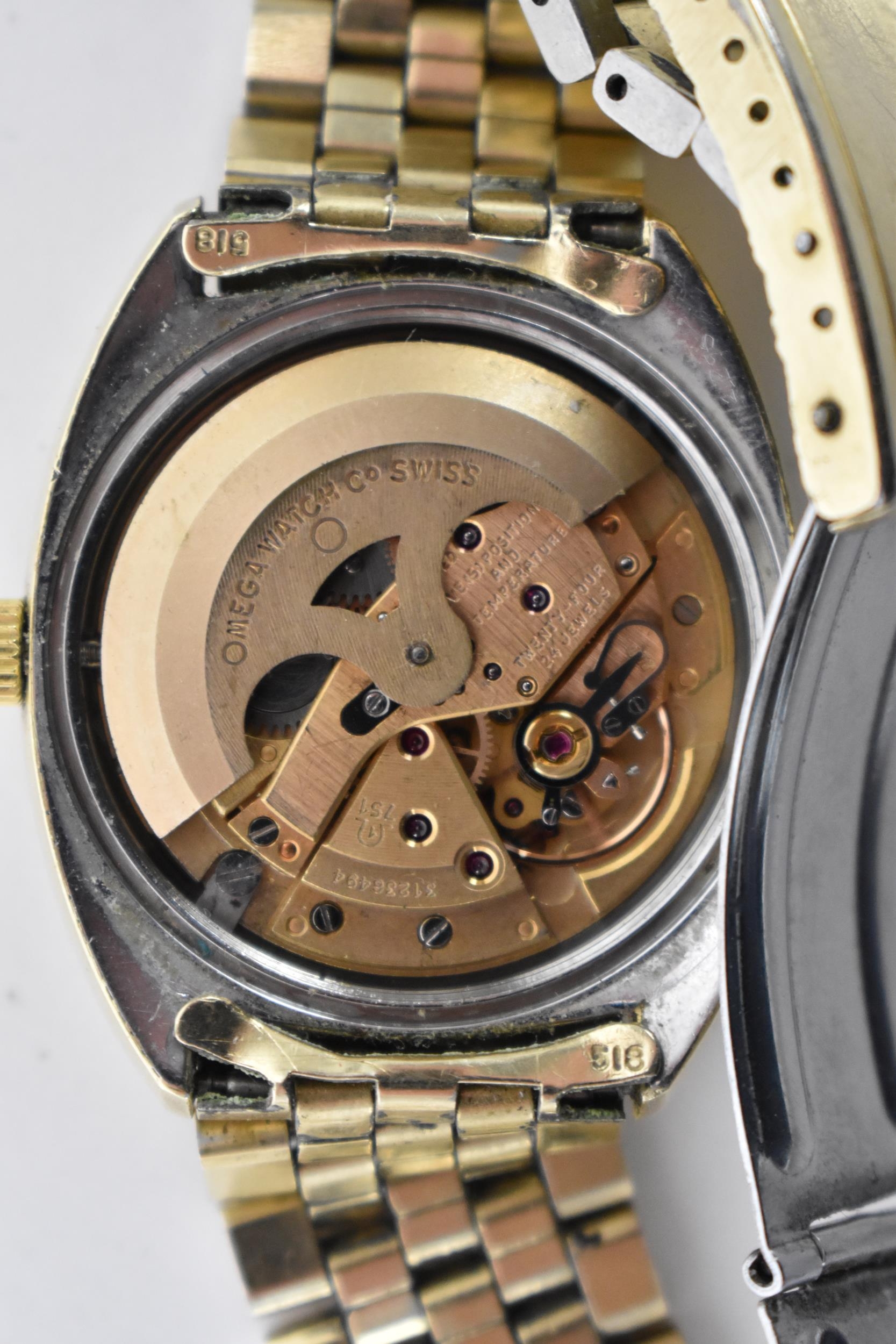 An Omega Constellation Chronometer, automatic, gents, gold plated wristwatch, having a silvered - Image 6 of 7