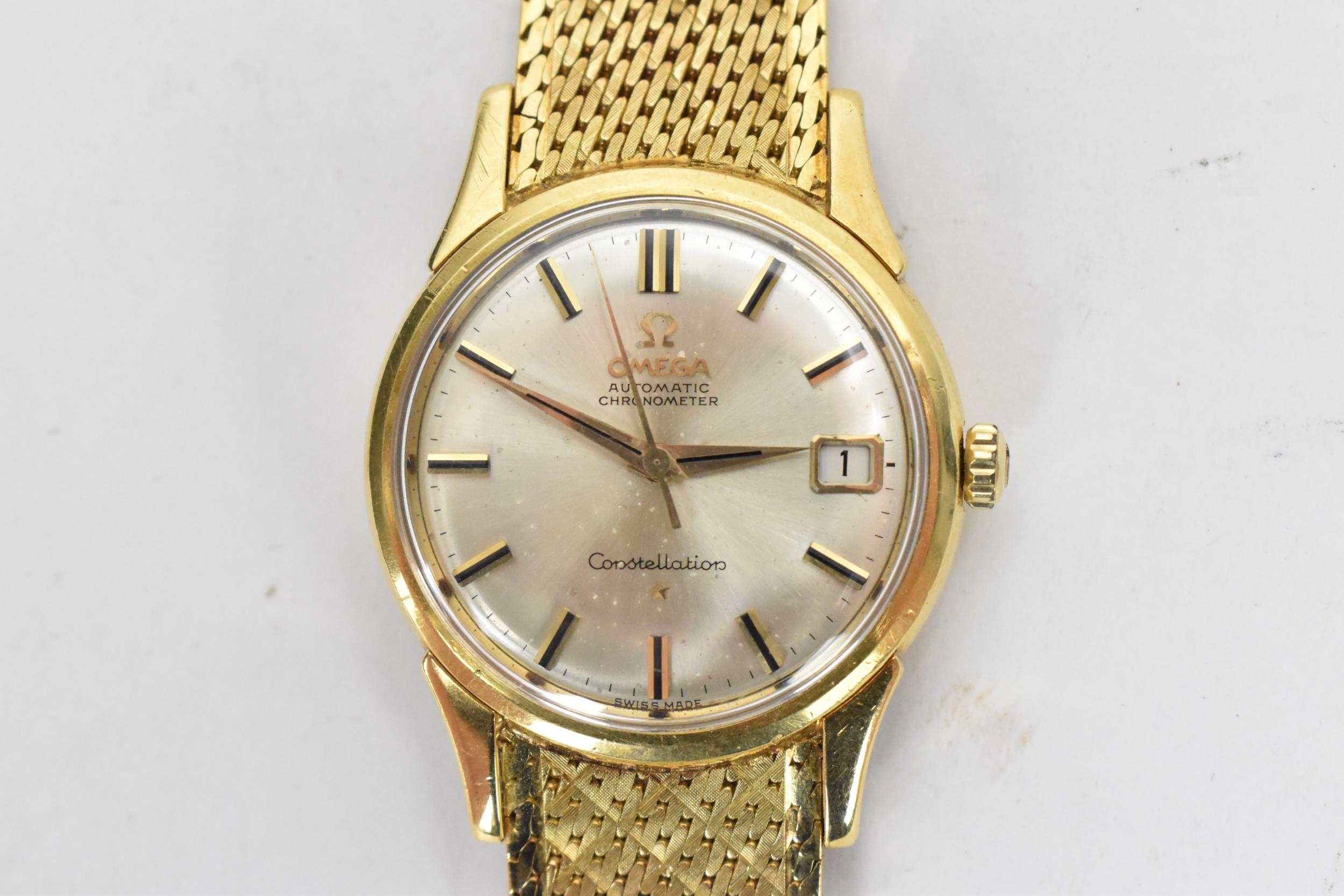 An Omega Constellation Chronometer, automatic, gents, 18ct gold wristwatch, circa 1961, having a