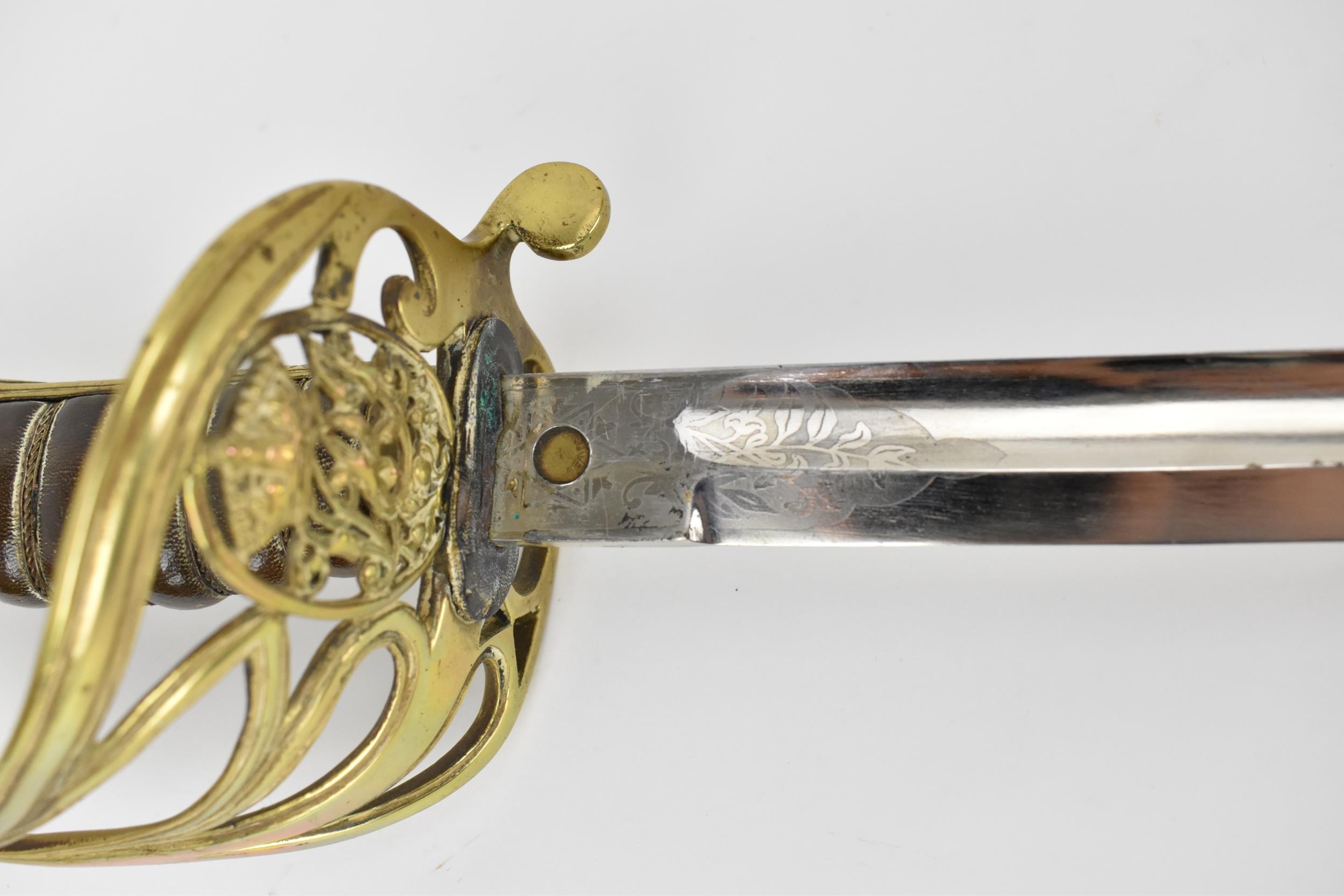 A 20th Century replica of a William IV 1822 pattern Infantry Officers Sword, the blade marked with - Image 3 of 15