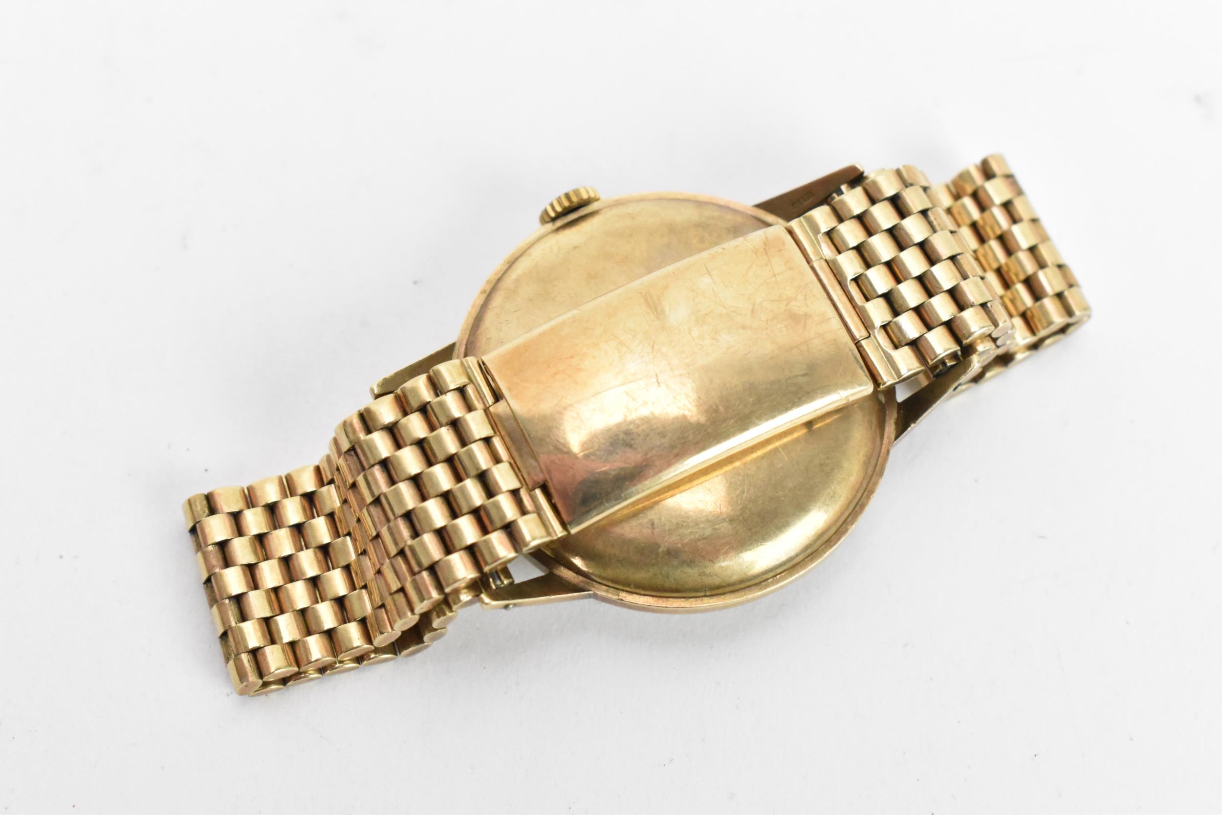 A Rolex, manual wind, gents, 9ct gold wristwatch, circa 1937, having a black dial, centre seconds, - Image 5 of 10