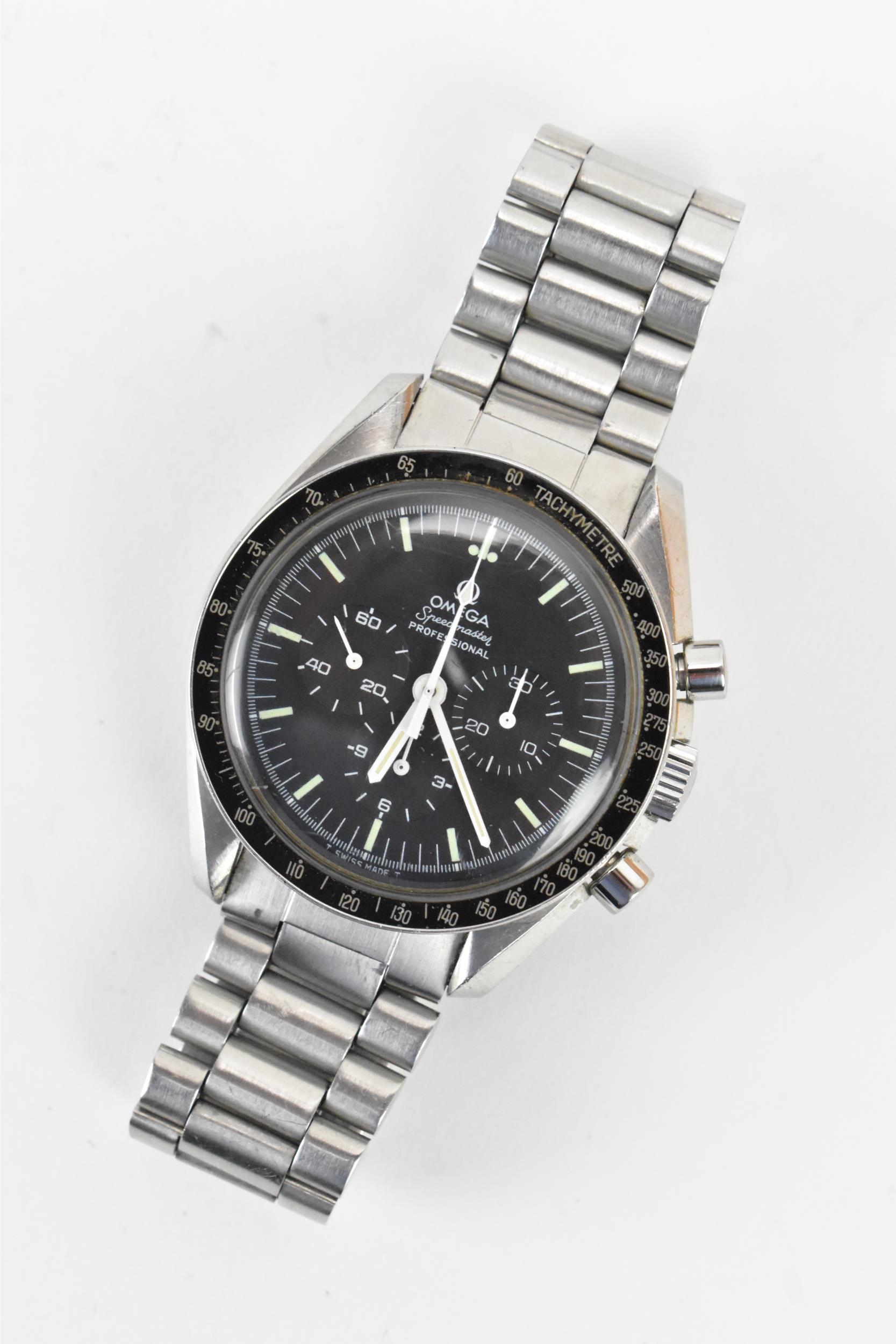 An Omega Speedmaster, chronograph, automatic, gents, stainless steel wristwatch, circa 1975, - Image 2 of 11