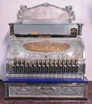 A late 19th/early 20th century chrome plated cash register by National Cash Register Co, Dayton,