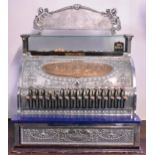 A late 19th/early 20th century chrome plated cash register by National Cash Register Co, Dayton,