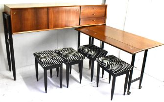 A 1960s White & Newton rare combo teak unit designed by Arthur Edwards, consisting of a sideboard