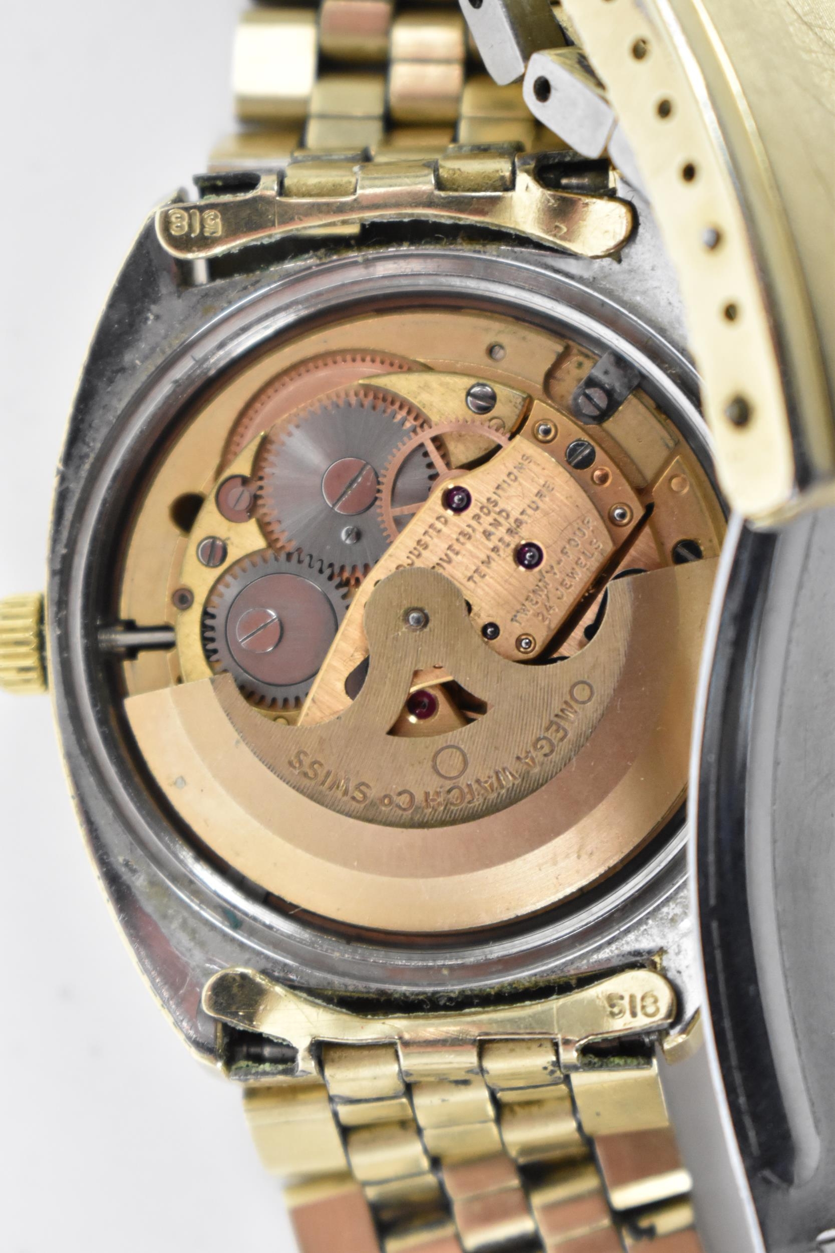 An Omega Constellation Chronometer, automatic, gents, gold plated wristwatch, having a silvered - Image 7 of 7