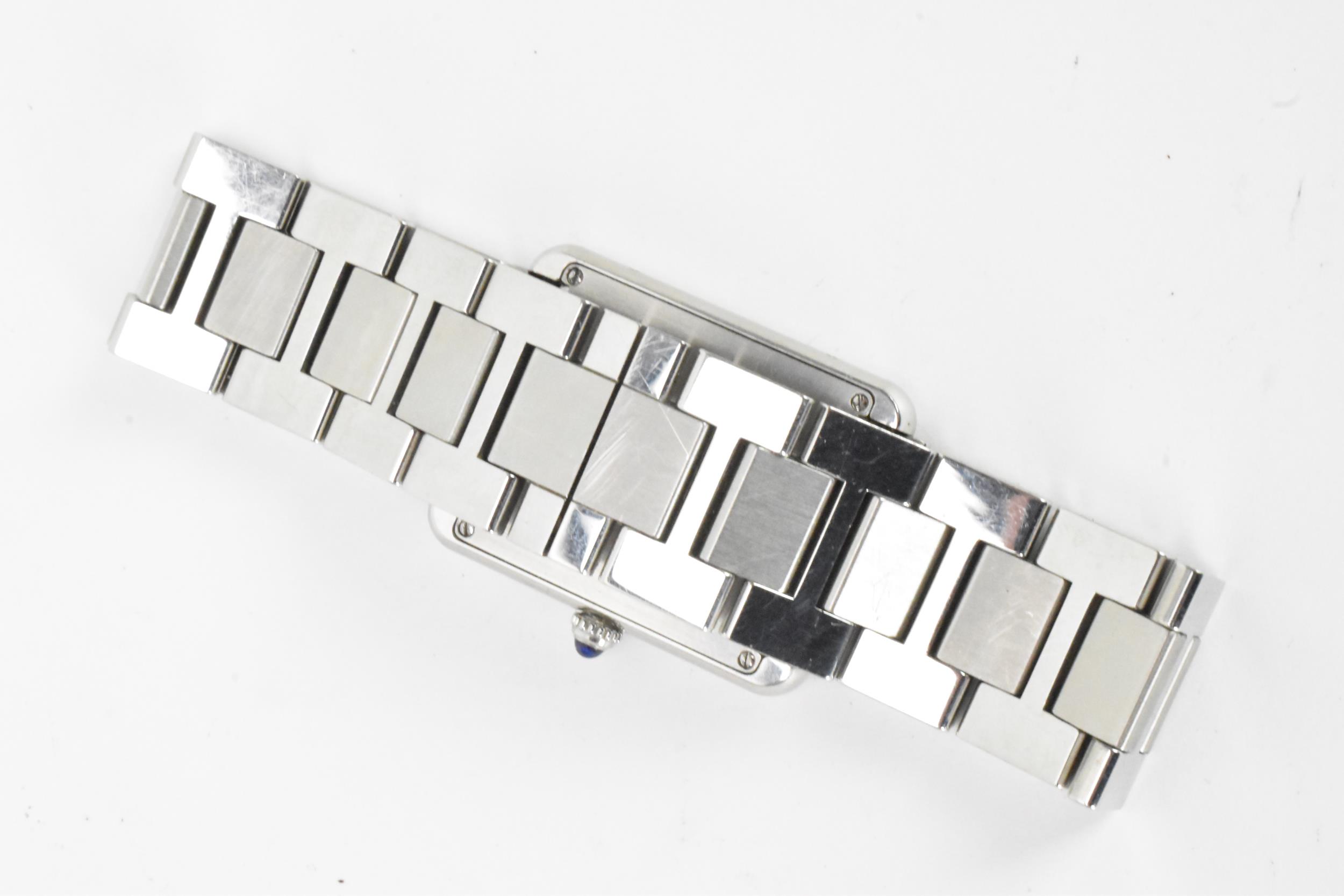 A Cartier Tank Solo, quartz, stainless steel wristwatch, having a silvered dial - Image 6 of 7