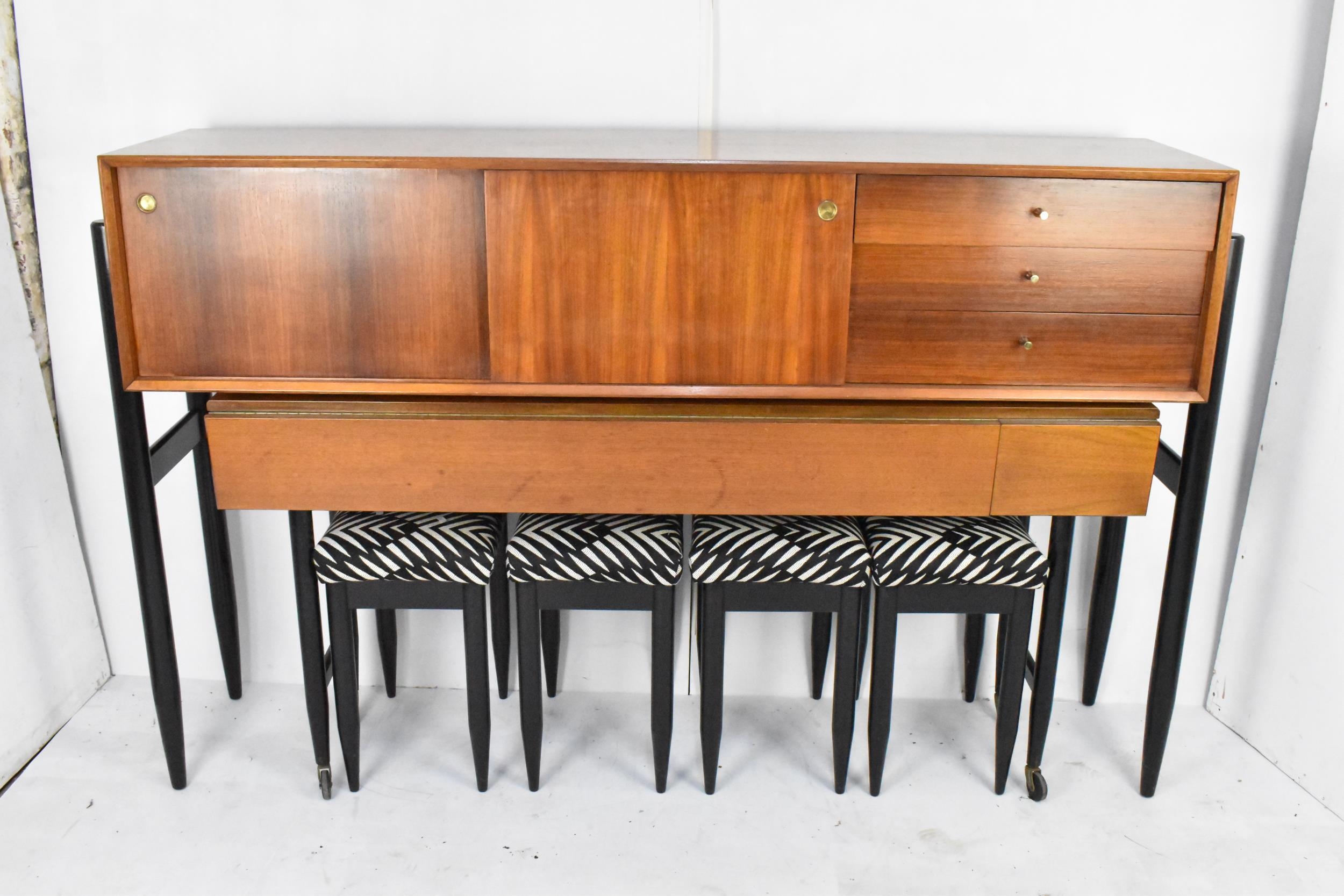 A 1960s White & Newton rare combo teak unit designed by Arthur Edwards, consisting of a sideboard - Image 2 of 11